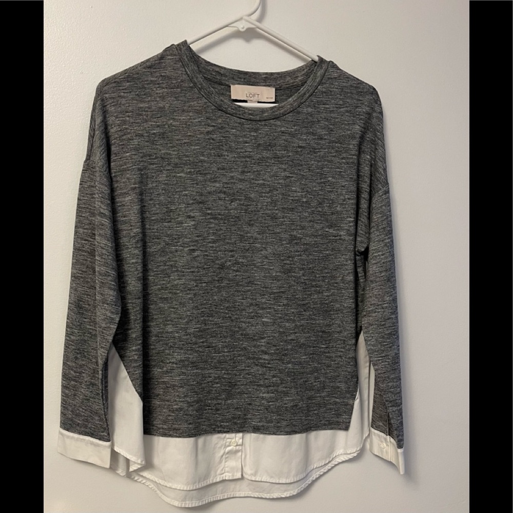 Loft shirttail top Small Petite EUC